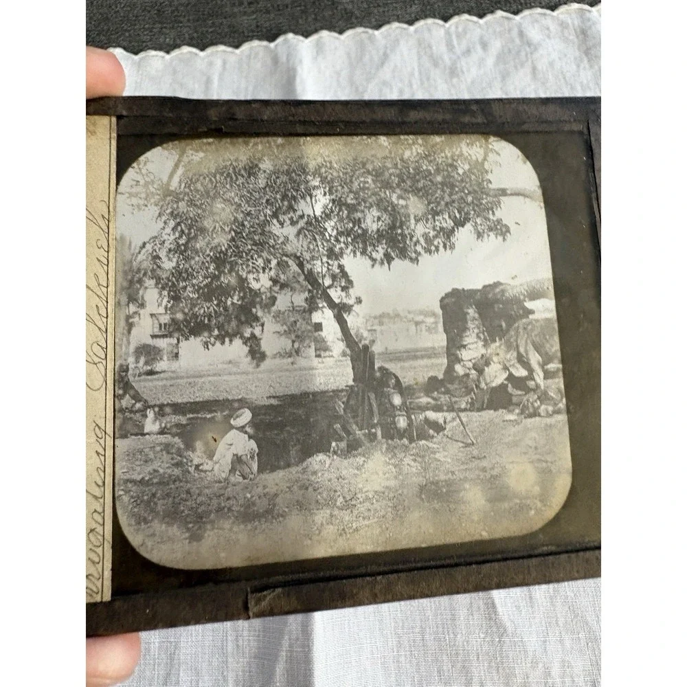 Magic Lantern GLASS Ephemera‎ Farming Irrigating Salekiela?